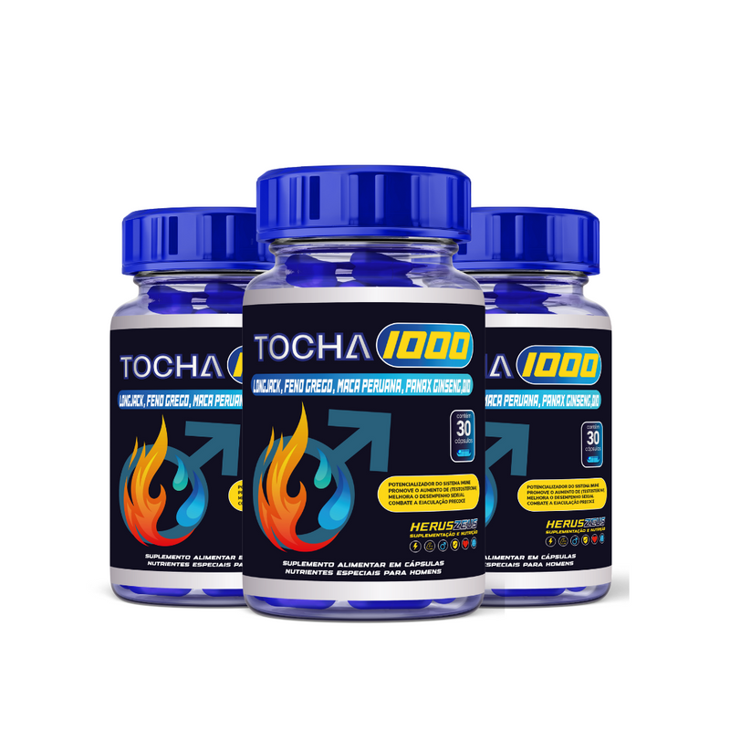 Kit Com 3 unidades Potencializador Masculino Tocha1000 Action For Man